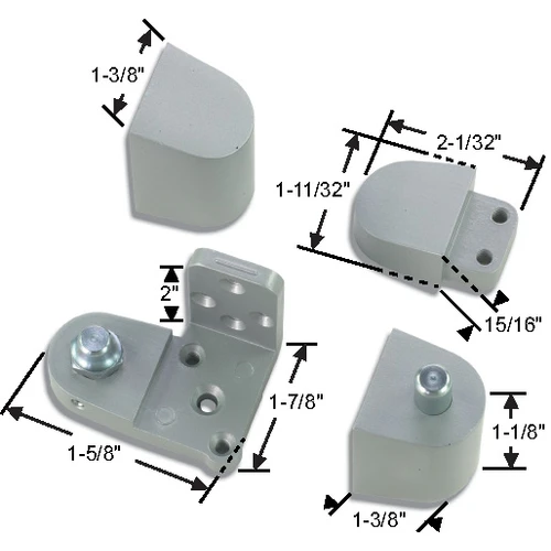 Brixwell 19-735rh Offset Pivot Set 3/4in Alum Door And Frame 1/8in Vertical Adjustment 1/8in Recessed Door