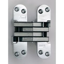 SOSS 220CUS15 1-3/8" X 5-1/2" Medium Duty Invisible Hinge For 2" Doors Satin Nickel Finish