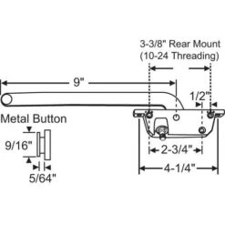 Brixwell 36-132al RH CASEMENT OPERATOR ASY ALUM