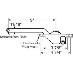 Brixwell 36-221-1 Single Arm Casement Operator Bronze 9in Arm Truth Right Hand Handle Sold Seperately