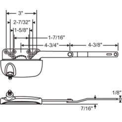 Brixwell 36-205-3e Split Arm Casement Operator White Truth Left Hand Handle Sold Seperately