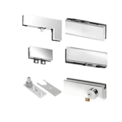 CRL PHA8LPS Polished Stainless North American Patch Door Kit For Double Doors For Use With Fixed Transom And Two Sidelites - With Lock