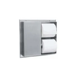 Bobrick B386 B-386 Partition-Mounted Multi-Roll Toilet Tissue Dispenser, Satin Stainless Steel