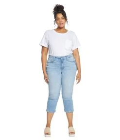 NYDJ Plus Size Plus Size Chloe Capris Denim Slits In Easley