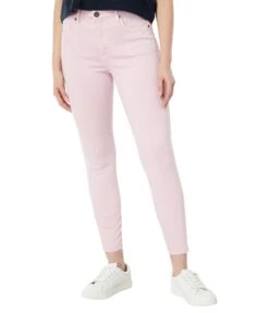 KUT From The Kloth Connie High-Rise Fab AB Ankle Skinny-Raw Hem In Bubble Gum