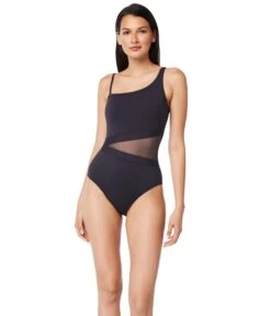 Bleu Rod Beattie Don't Mesh With Me One Shoulder Mio One-Piece