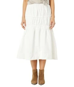 MOON RIVER Tie Detailed Maxi Tiered Skirt