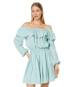 Wrangler Ruffle Off Shoulder Dress