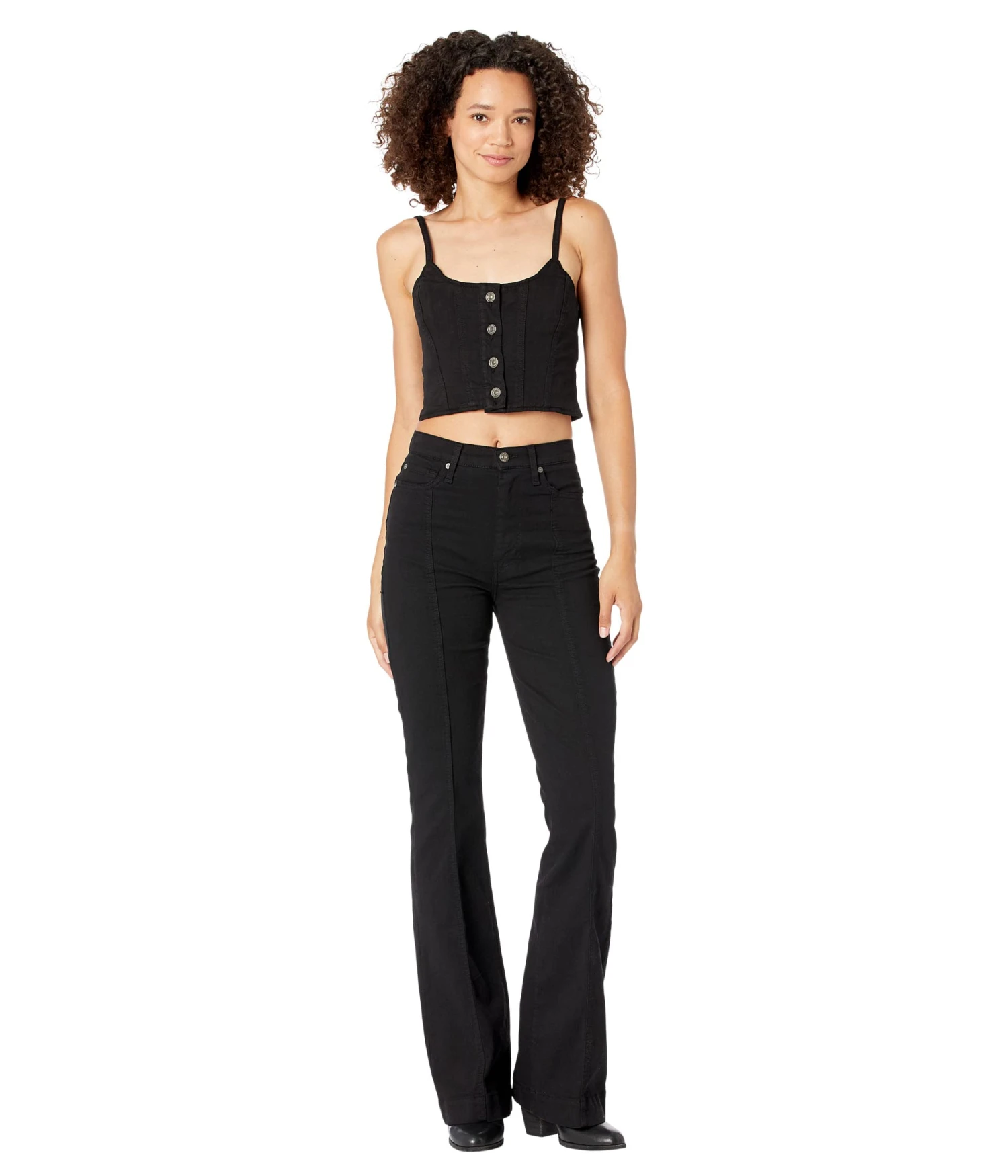 7 For All Mankind Ultra Dojo With Front Seam In Black - Image 4