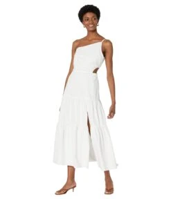 MILLY Bahati Poplin Cutout Dress