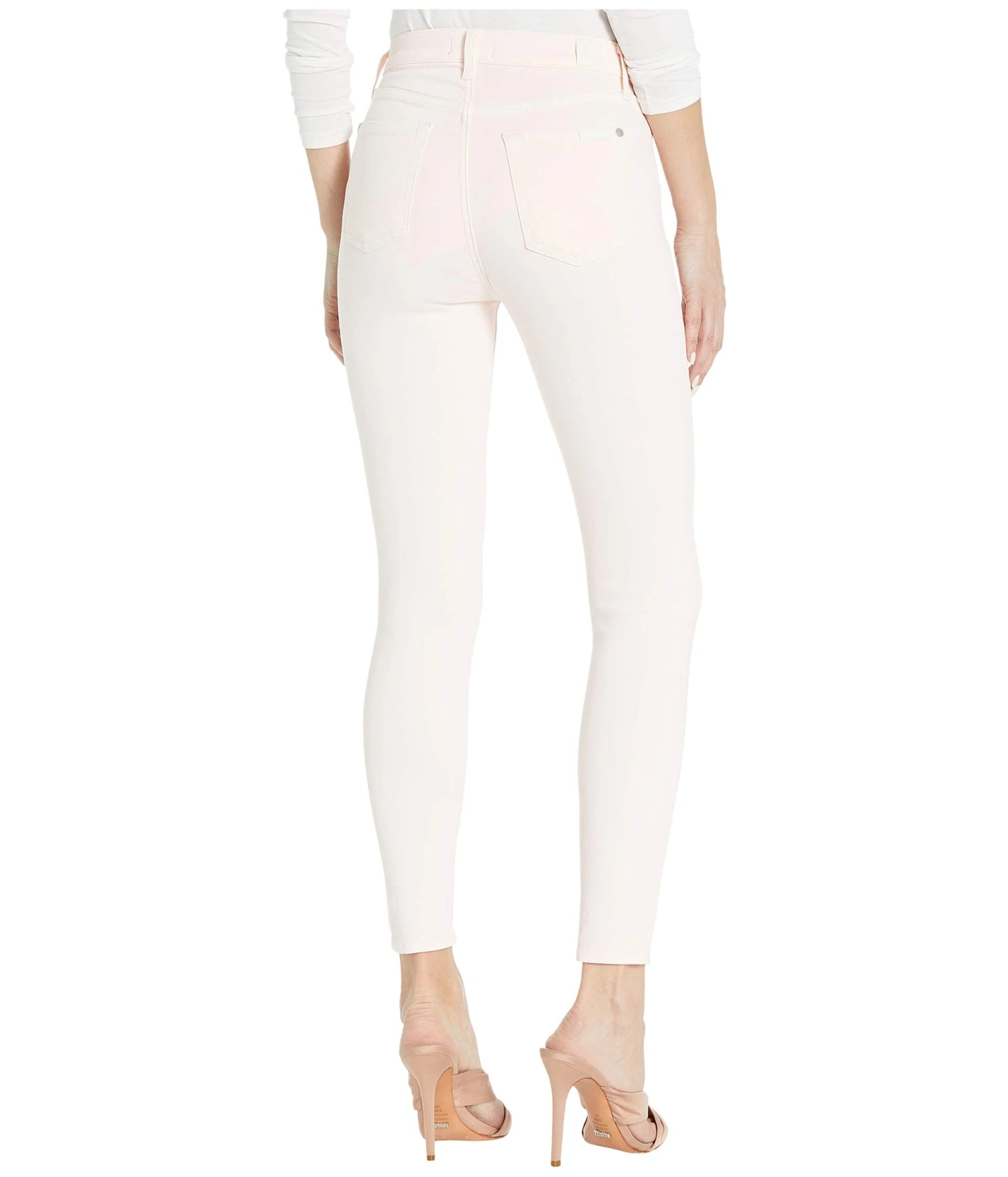 7 For All Mankind High-Waist Ankle Skinny In Solid Pink - Image 3