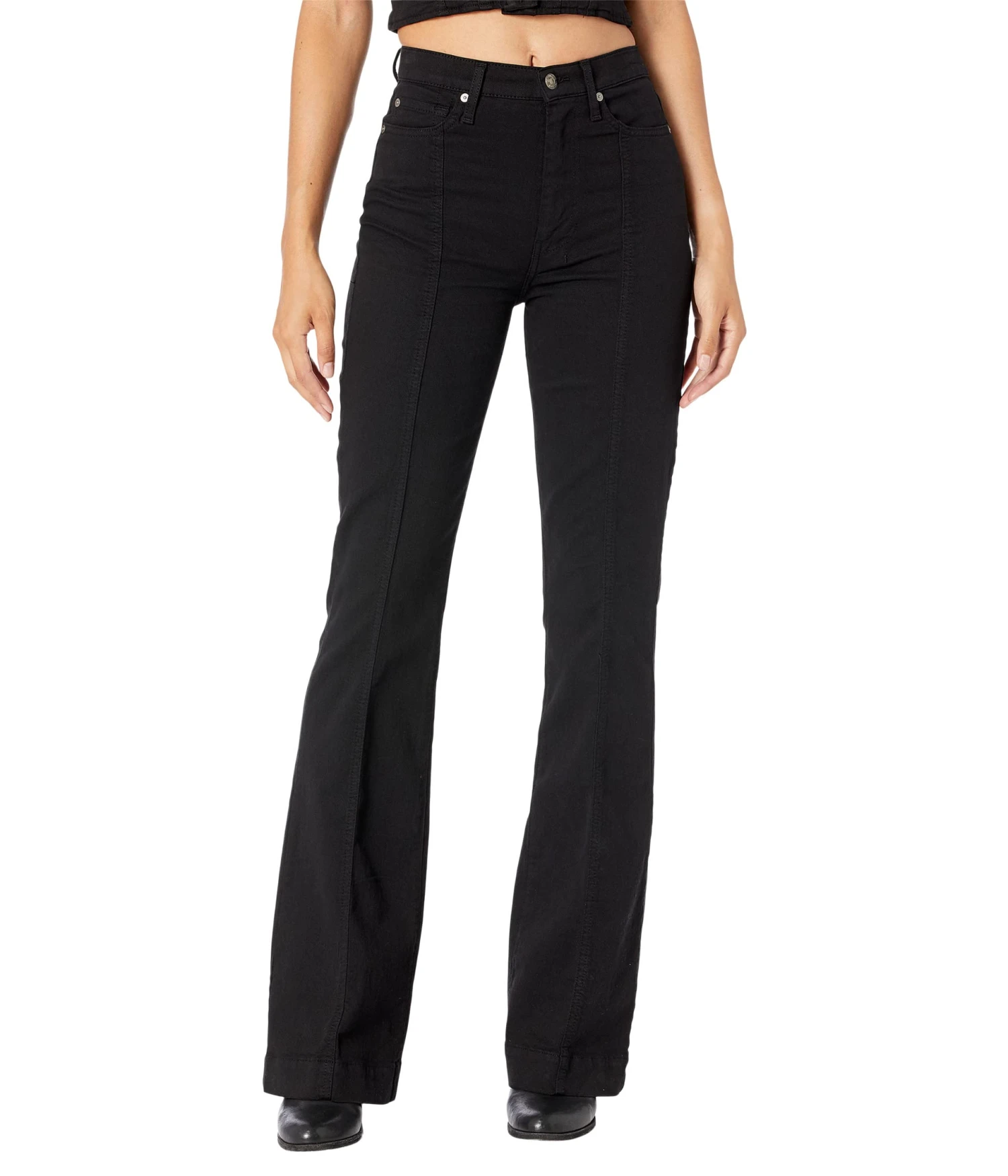7 For All Mankind Ultra Dojo With Front Seam In Black