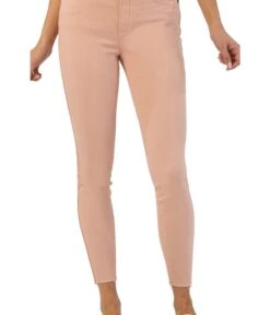 KUT From The Kloth Connie High-Rise Fab AB Ankle Skinny Raw Hem In Rose