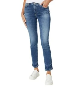 AG Jeans Mari High-Rise Slim Straight In 16 Years Lithium