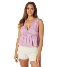 Lucky Brand Geo Lace Trim Tank