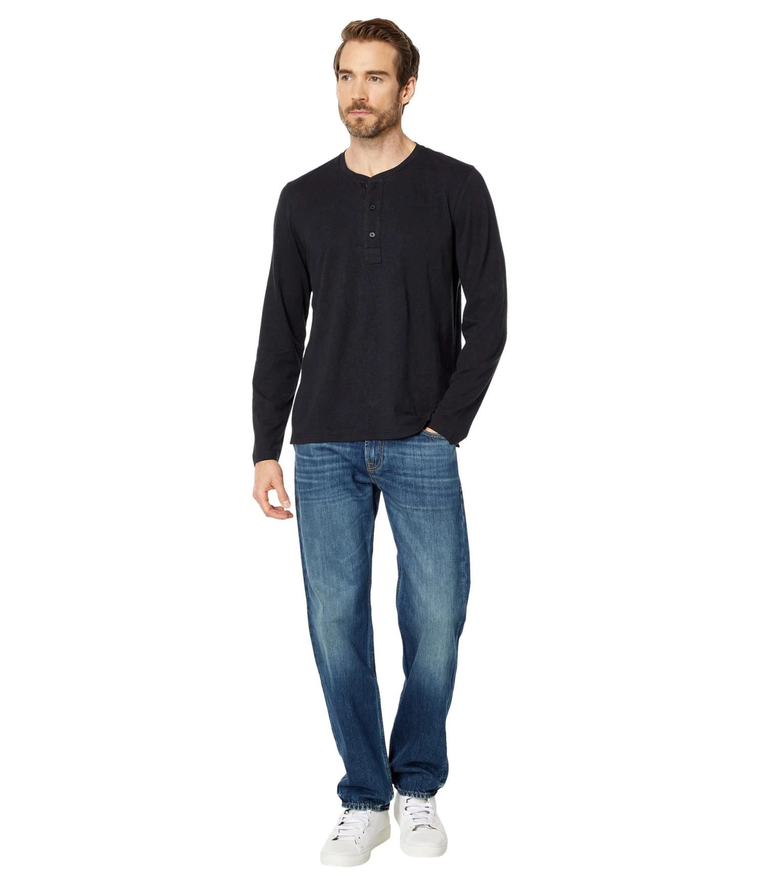 7 For All Mankind Long Sleeve Henley - Image 4