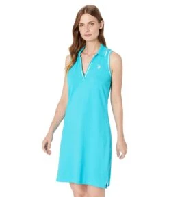 U.S. POLO ASSN. Sleeveless Split-Neck Polo Dress
