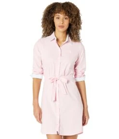 U.S. POLO ASSN. Long Sleeve Solid Stretch Oxford Dress