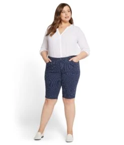 NYDJ Plus Size Plus Size Tailored Bermuda Shorts In Dark Enzyme