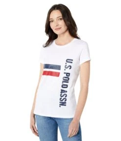 U.S. POLO ASSN. Crew Neck Stripe USPA Graphic Tee