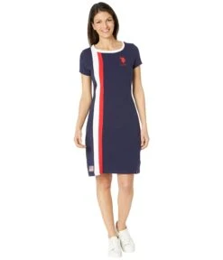 U.S. POLO ASSN. Flag Stripe Ringer Tee Dress