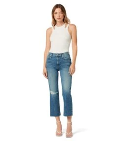 Hudson Jeans Remi High-Rise Straight Crop In Stunner
