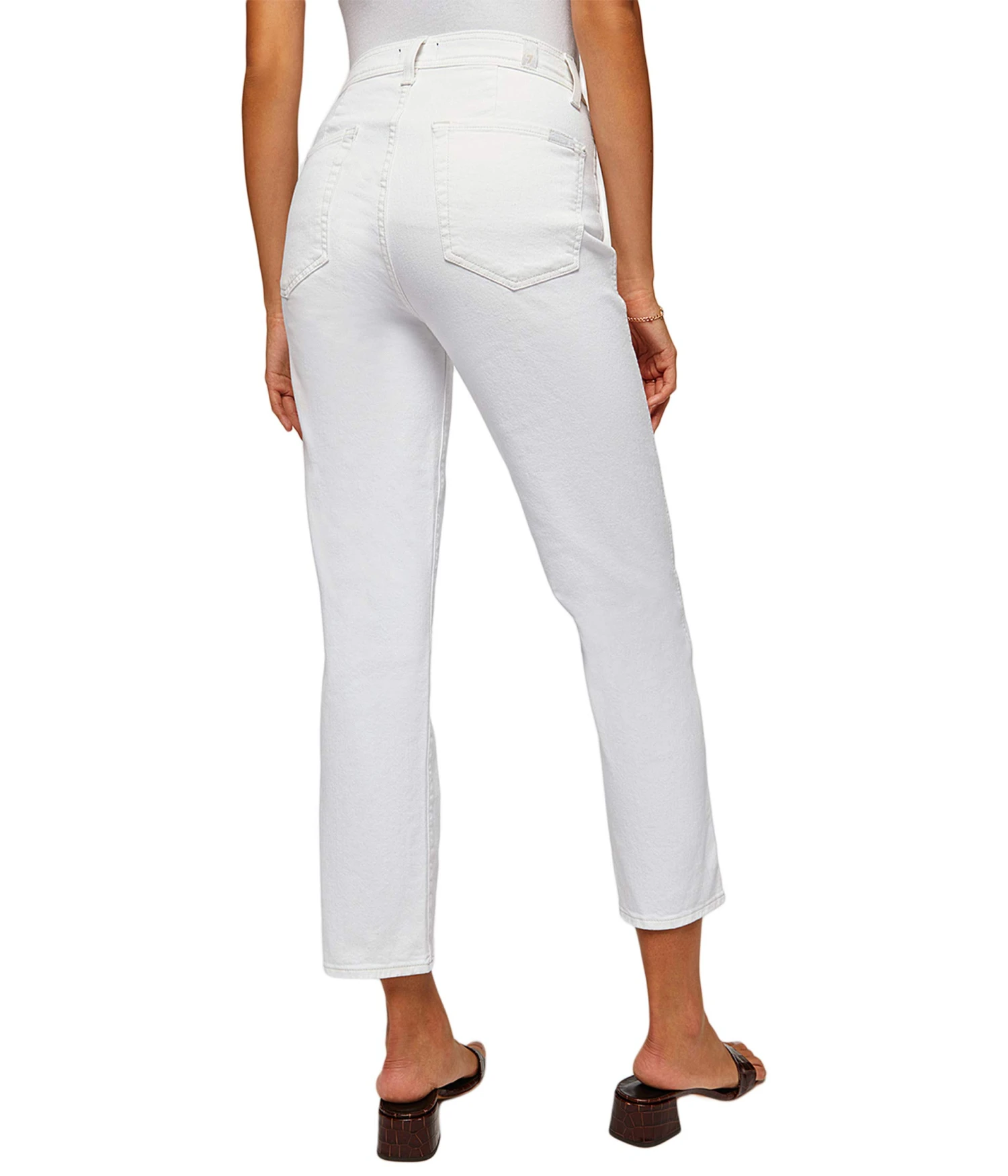 7 For All Mankind High-Waist Cropped Straight In Clean White - Image 2