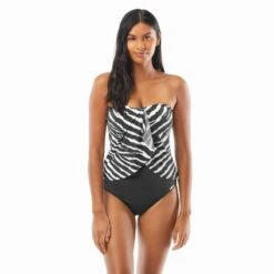 Vince Camuto Zebra Draped Bandini Top