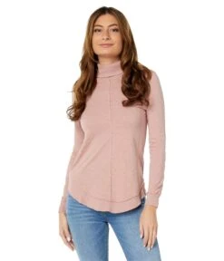 Bobi Los Angeles Rib Curved Hem Turtleneck