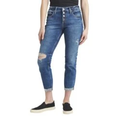 Silver Jeans Co. Boyfriend Mid-Rise Slim Leg Jeans L27344EAE261