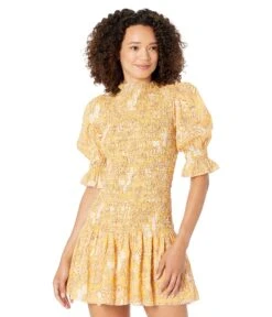 SUNDRY Ditzy Smocked Mini