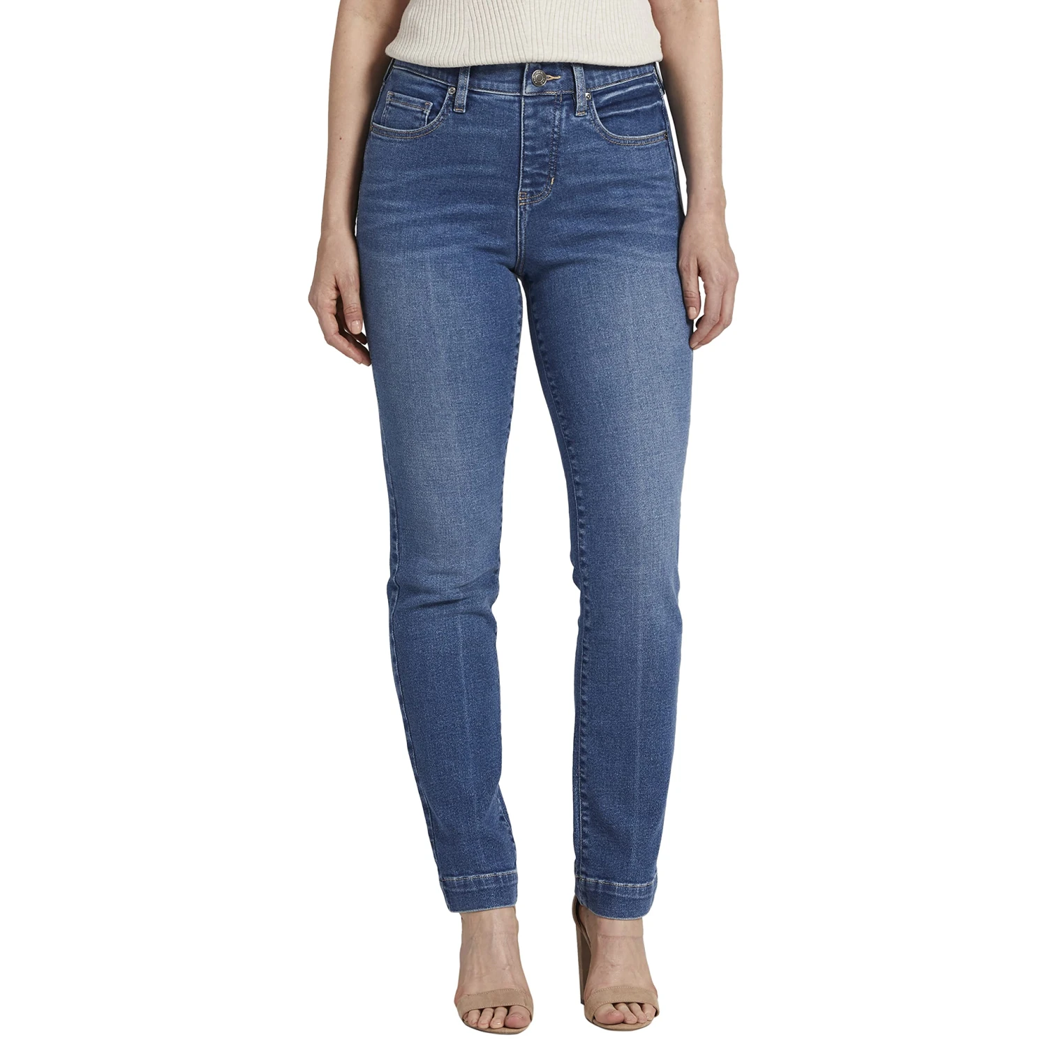 Jag Jeans Petite Valentina High-Rise Straight Leg Pull-On Jeans