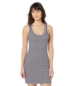 Bobi Los Angeles Marina Stripe Split Hem Tank Dress