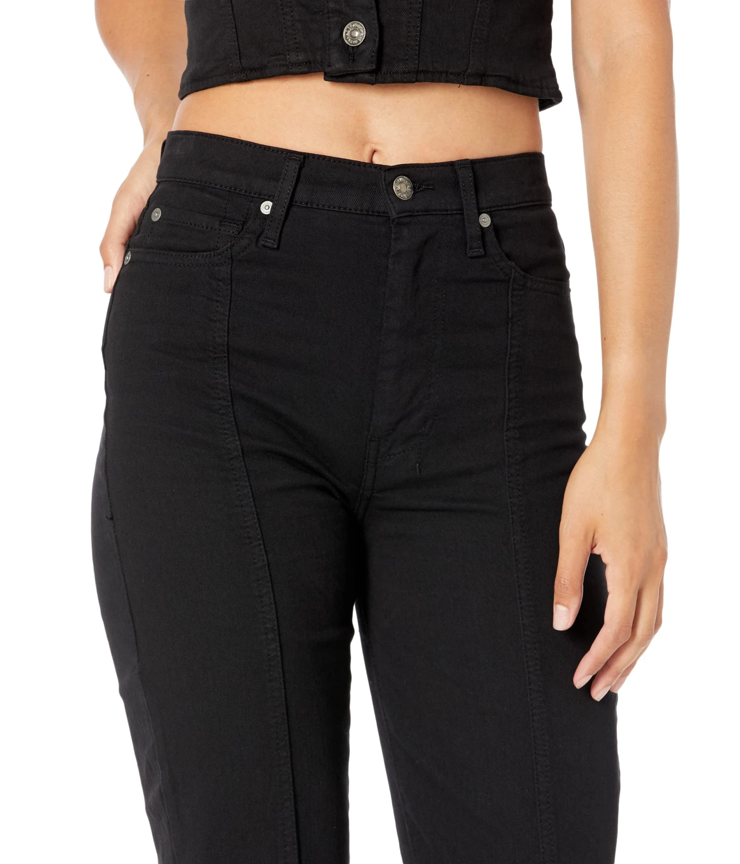 7 For All Mankind Ultra Dojo With Front Seam In Black - Image 3