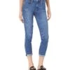 Paige Skyline Skinny Crop Raw Cuff In Groove