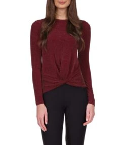 MICHAEL Michael Kors Twist Hem Long Sleeve Top
